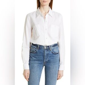 Nili Lotan Kaya White Button Up Shirt S